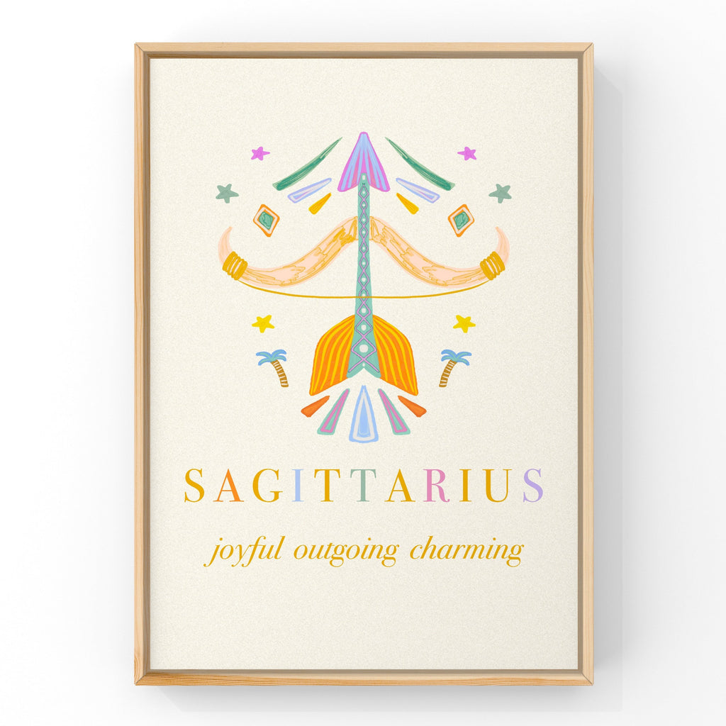 SAGITTARIUS Pastel Star Sign by Little Peach & Pip | Art Print Art Prints Little Peach + Pip 