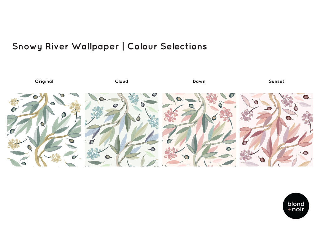 PRE-ORDER: Snowy River | Removable Wallpaper | Full & Half Walls Wallpaper Blond + Noir 