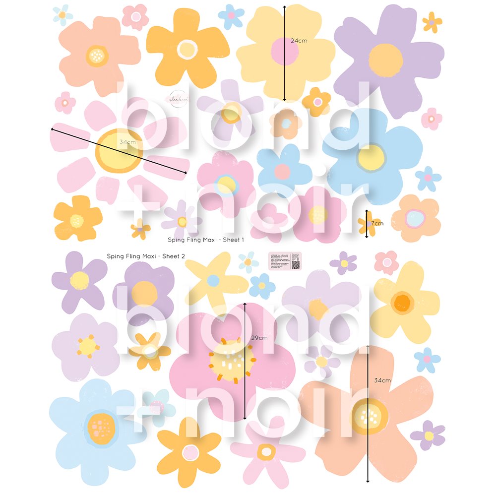 Spring Fling - The Decals | Wall Decals Wall Decals Blond + Noir Maxi Pack 