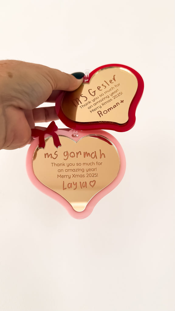 2025 Gifting Heart | Custom Christmas Decoration | Teacher Gift Acrylic Name Letterly Australia 
