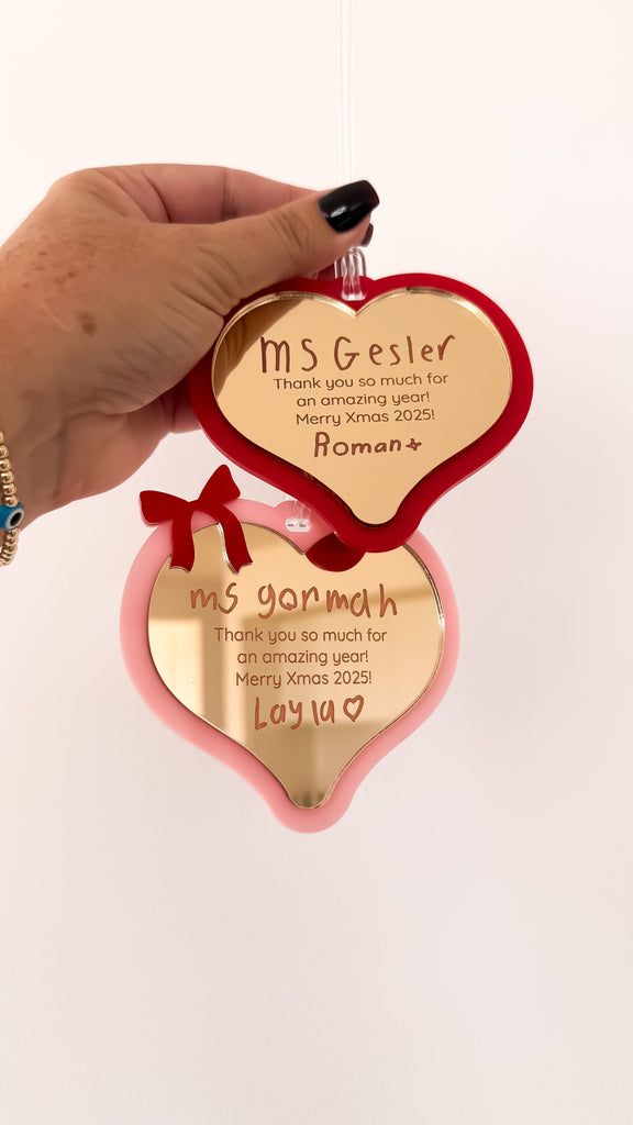 2025 Gifting Heart | Custom Christmas Decoration | Teacher Gift Acrylic Name Letterly Australia 