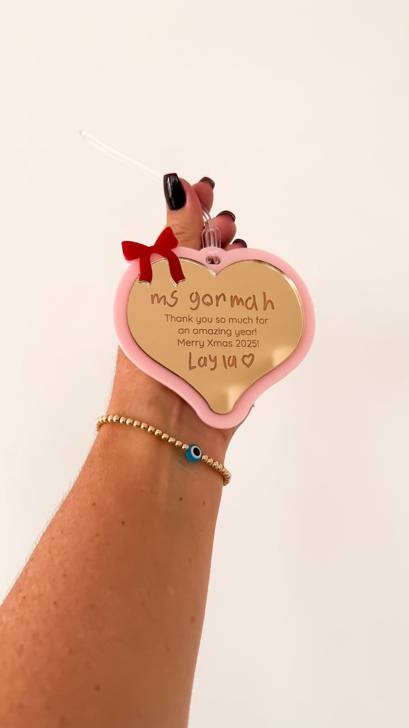 2025 Gifting Heart | Custom Christmas Decoration | Teacher Gift Acrylic Name Letterly Australia 