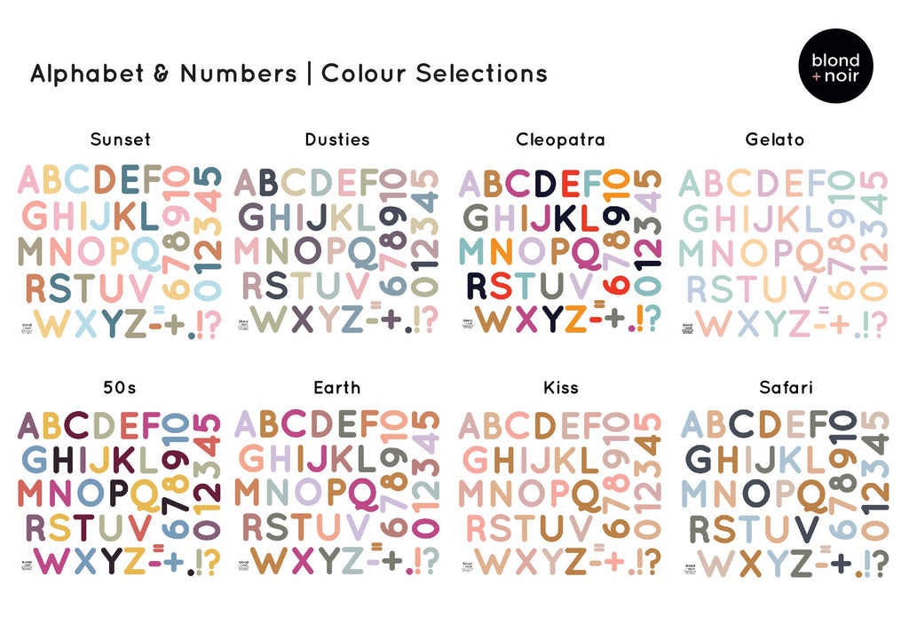 Alphabet & Numbers | Wall Decals Wall Decals Blond + Noir 