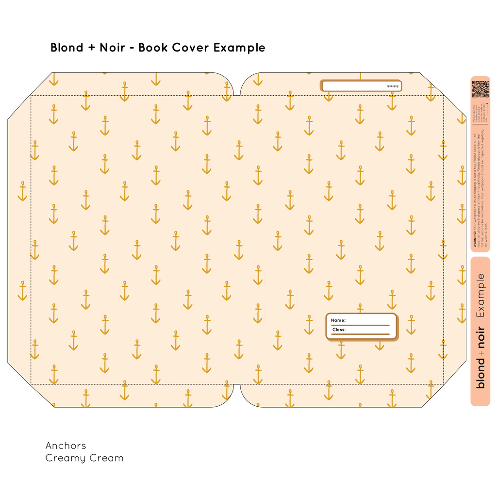 Anchors | Pre-cut Book Covers | Customisable Back to School Supplies Back to school Blond + Noir 
