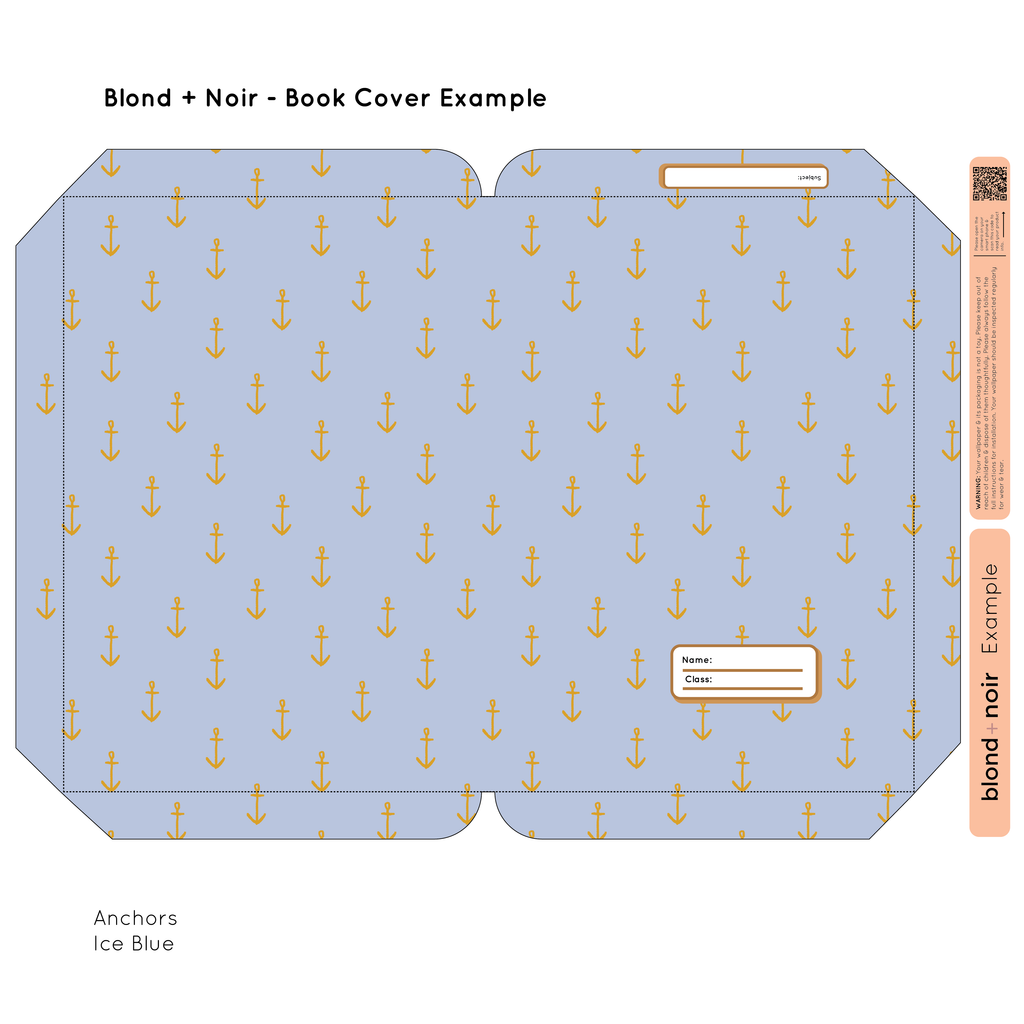 Anchors | Pre-cut Book Covers | Customisable Back to School Supplies Back to school Blond + Noir 