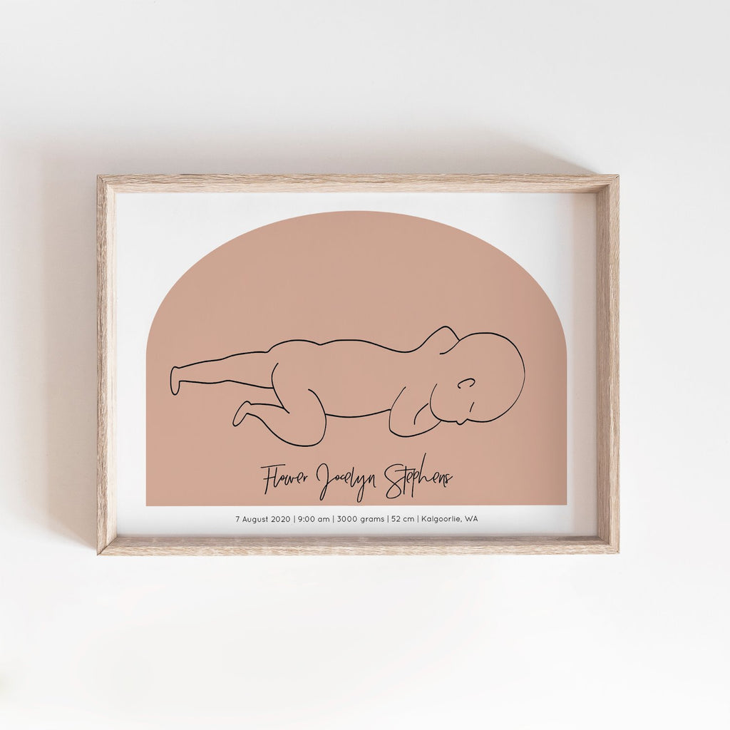 Arch Zero Print | 1:1 Birth Print | Digital File Birth Print Blond + Noir 