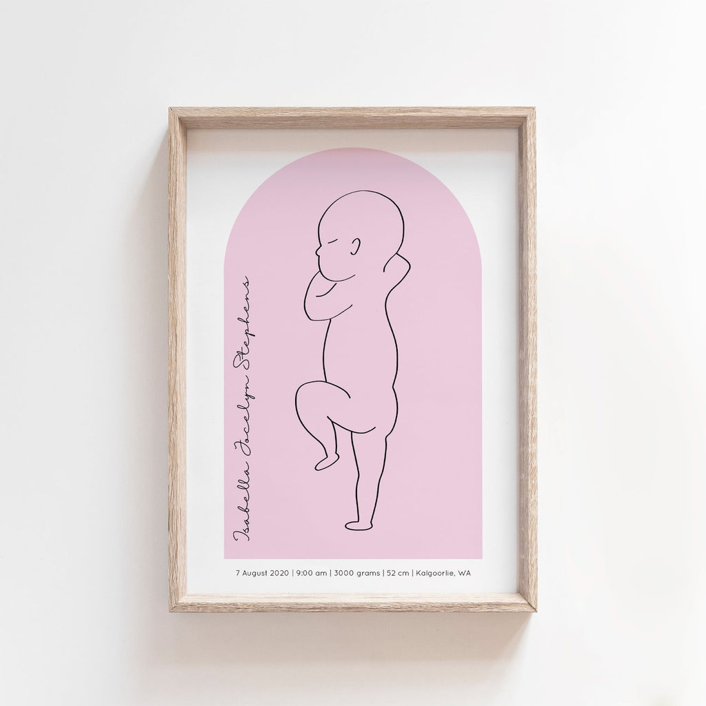 Arch Zero Print | 1:1 Birth Print | Digital File Birth Print Blond + Noir 