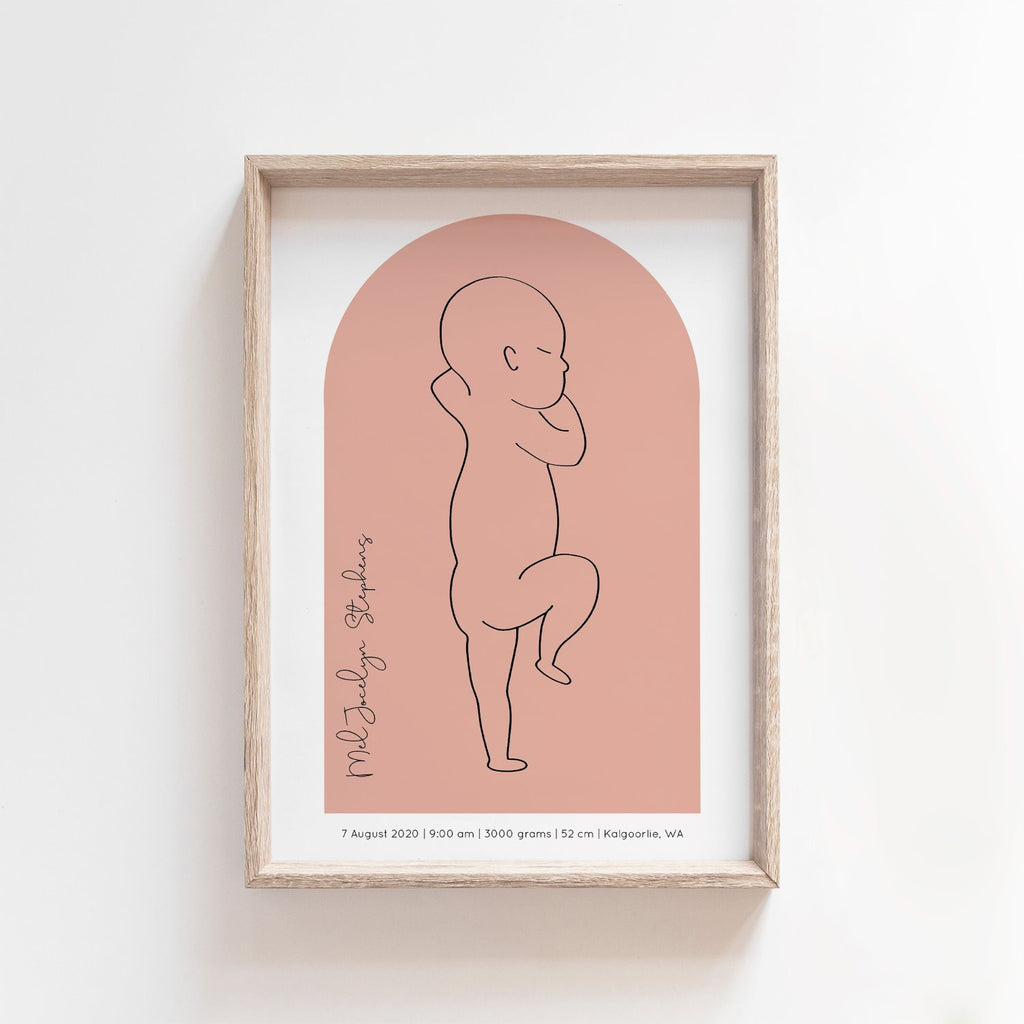 Arch Zero Print | 1:1 Birth Print | Digital File Birth Print Blond + Noir 