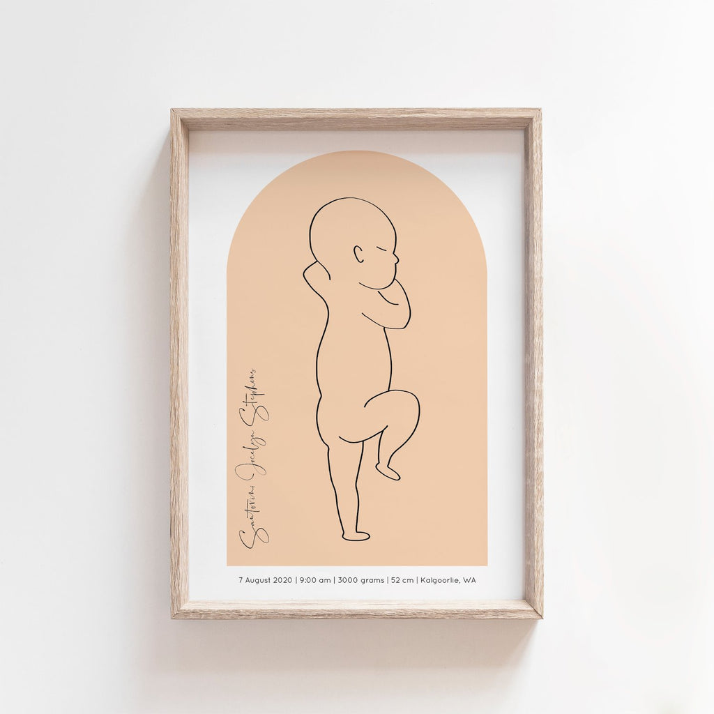 Arch Zero Print | 1:1 Birth Print | Digital File Birth Print Blond + Noir 