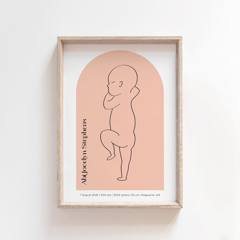 Arch Zero Print | 1:1 Birth Print | Digital File Birth Print Blond + Noir 