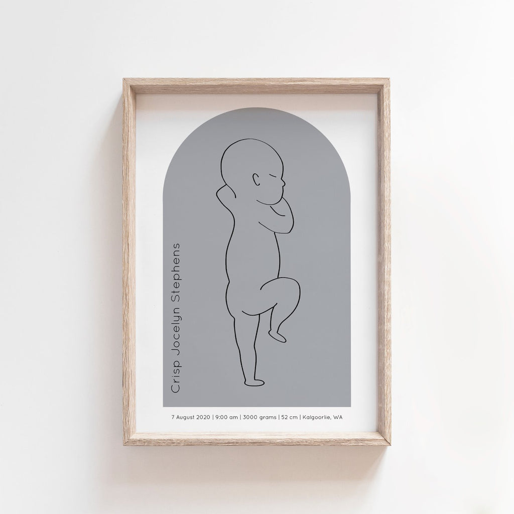 Arch Zero Print | 1:1 Birth Print | Digital File Birth Print Blond + Noir 