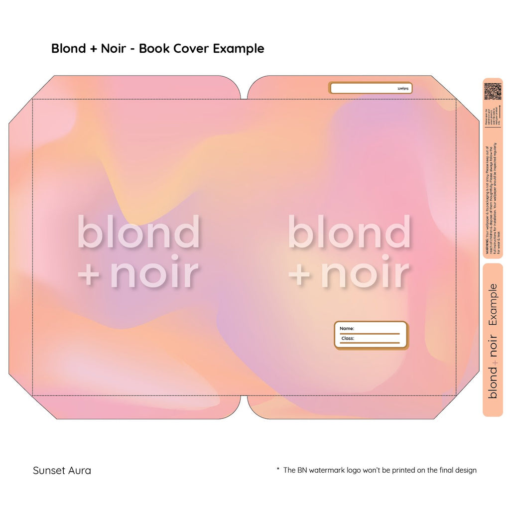 Aura | Pre-cut Book Covers | Customisable Back to School Supplies Back to school Blond + Noir 
