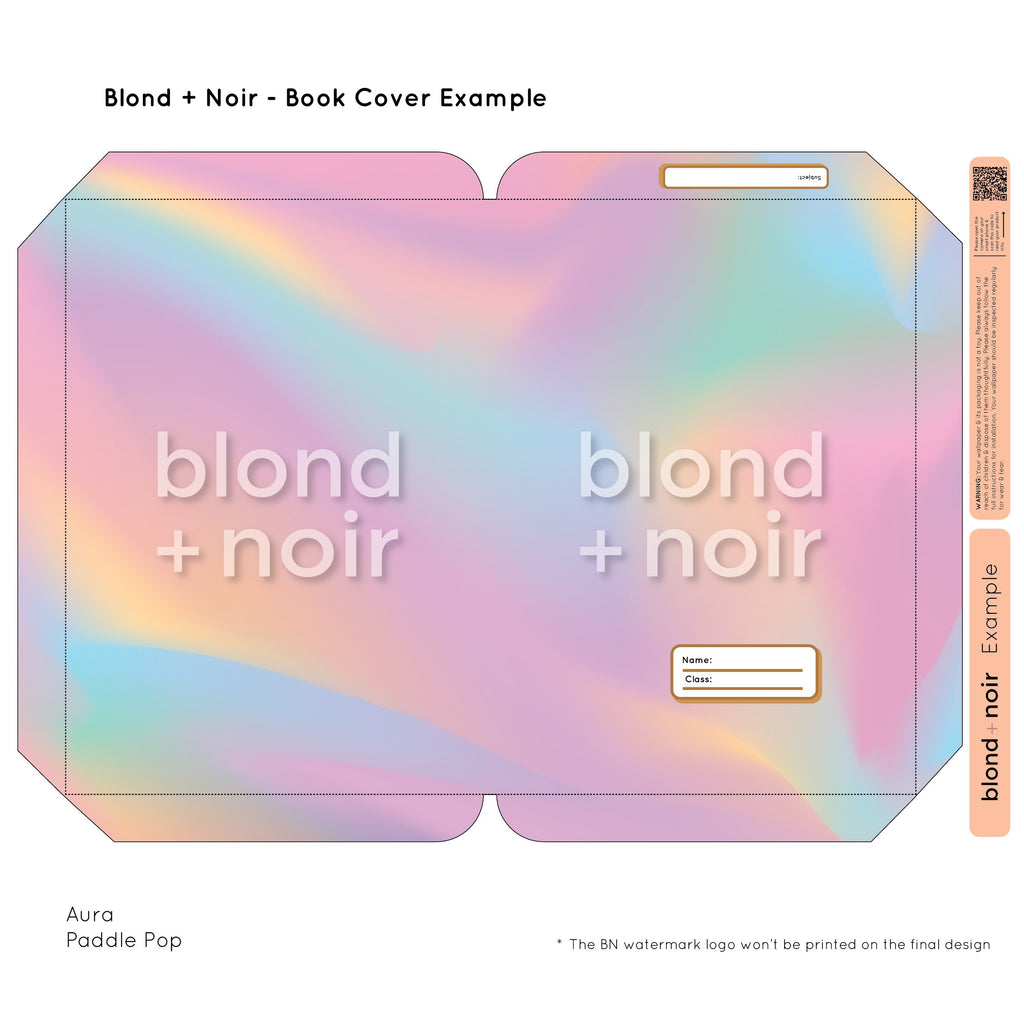 Aura | Pre-cut Book Covers | Customisable Back to School Supplies Back to school Blond + Noir 