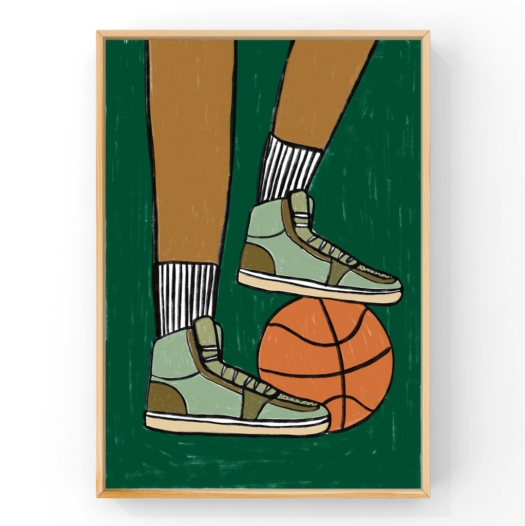 Basketball Emerald by Little Peach & Pip | Art Print Art Prints Little Peach + Pip 