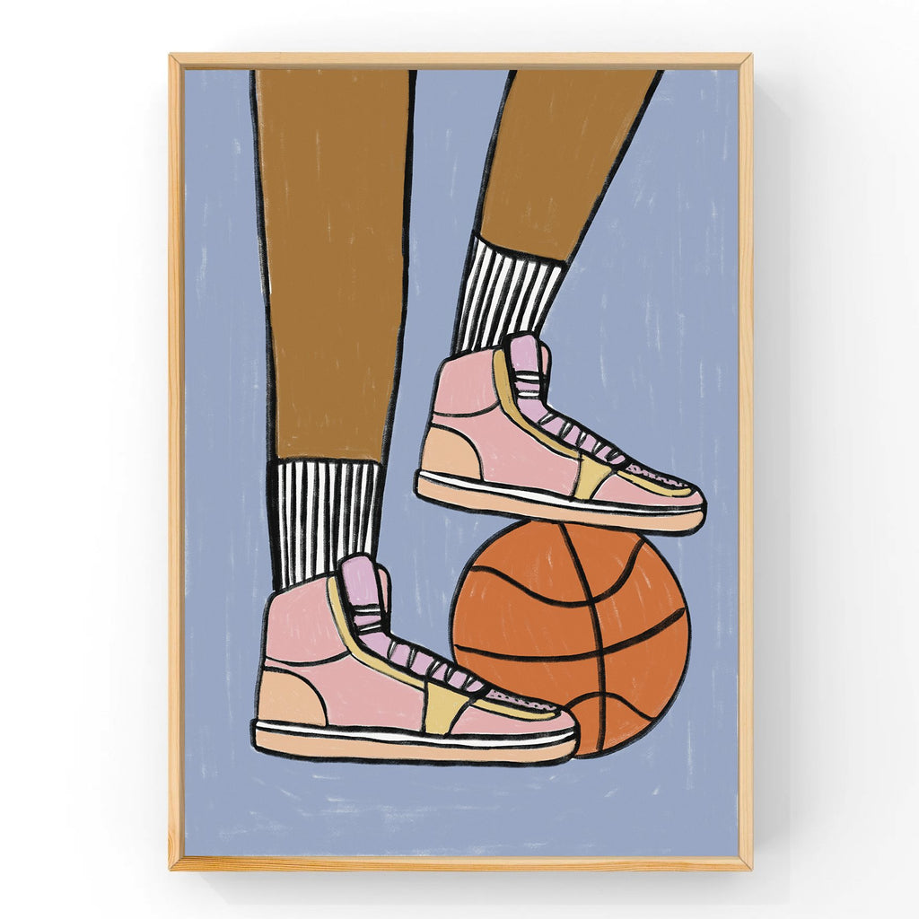 Basketball Pastel by Little Peach & Pip | Art Print Art Prints Little Peach + Pip 