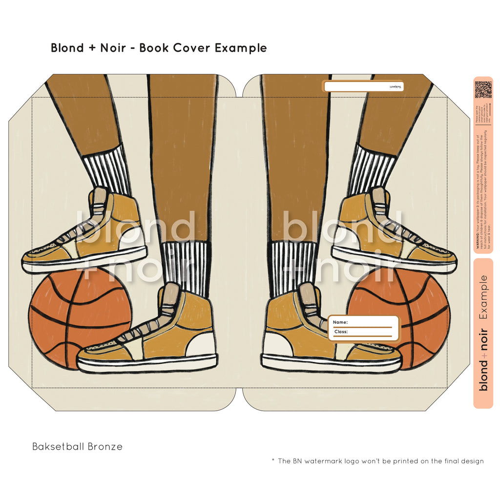 Basketball | Pre-cut Book Covers | Customisable Back to School Supplies Back to school Blond + Noir 