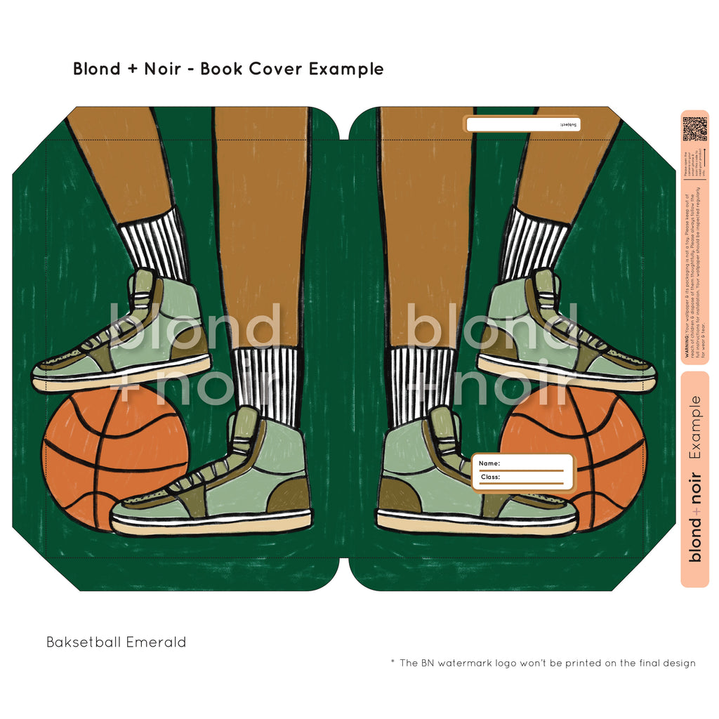 Basketball | Pre-cut Book Covers | Customisable Back to School Supplies Back to school Blond + Noir 