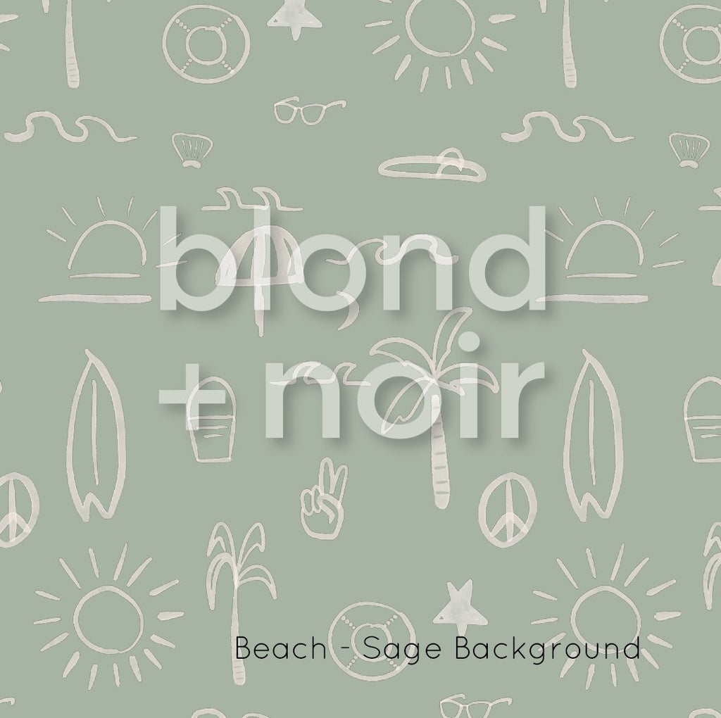 Beach | Full & Half Wall Wallpaper Wallpaper Blond + Noir 