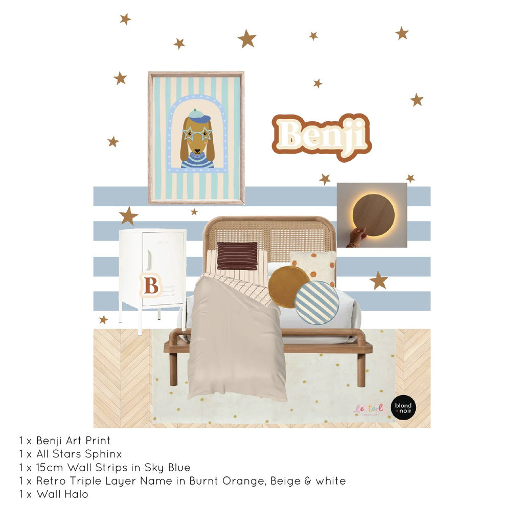 Benji Blue Dachshund | Kids Decor | Art Print Art Prints Little Peach + Pip 