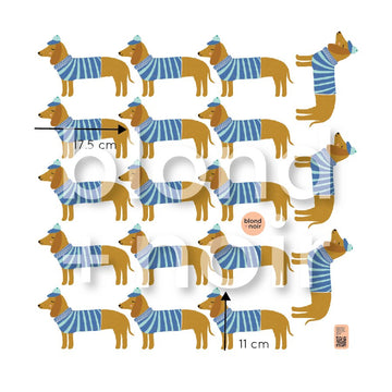 Benji Sausage Dog | Dachshund Wall Decals Wall Decals Blond + Noir 