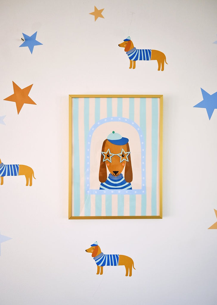 Benji Sausage Dog | Dachshund Wall Decals Wall Decals Blond + Noir 