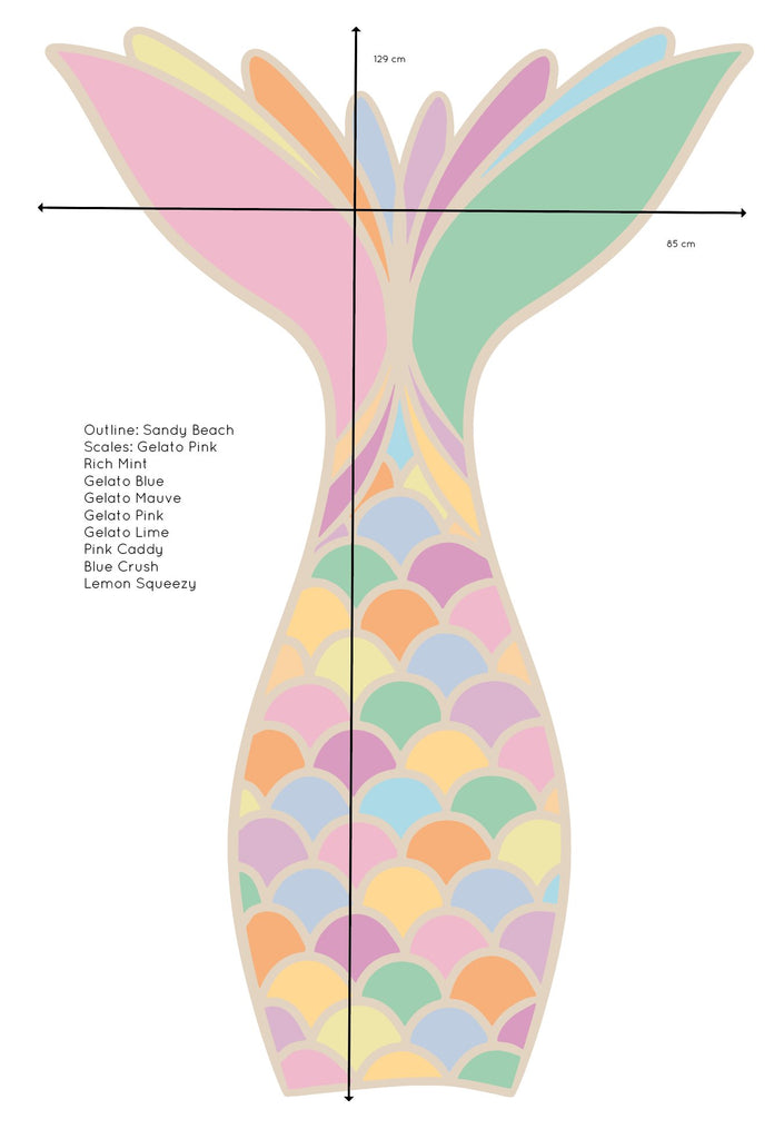 Big Mermaid Tail | Wall Decals Wall Decals Blond + Noir 