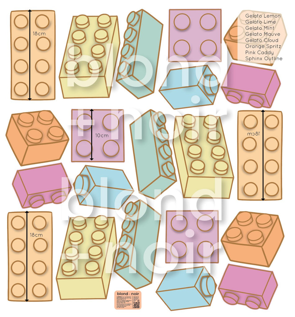 Blocks | Wall Decals Wall Decals Blond + Noir 