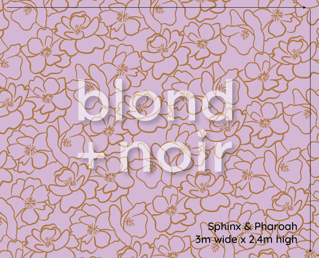 Bloom | Peony Full & Half Wall Wallpaper Wallpaper Blond + Noir 