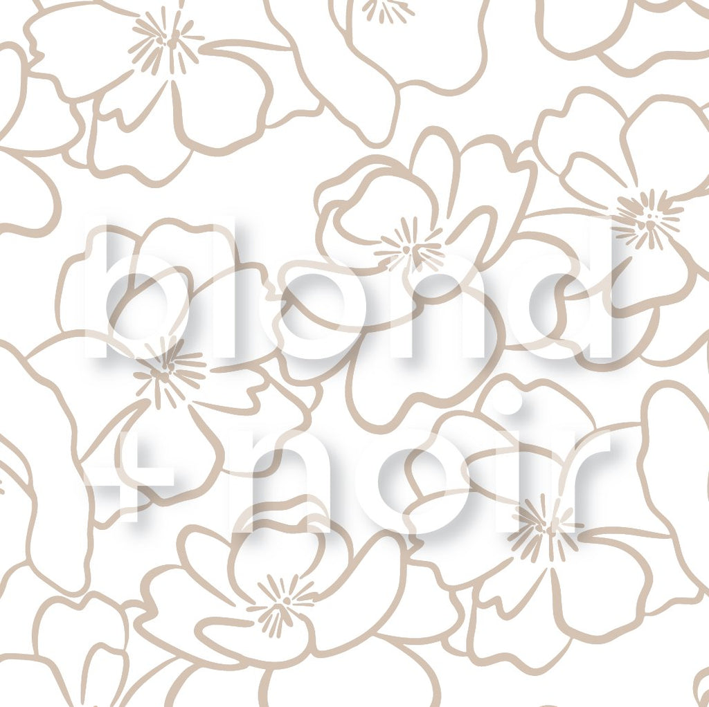 Bloom | Peony Full & Half Wall Wallpaper Wallpaper Blond + Noir 