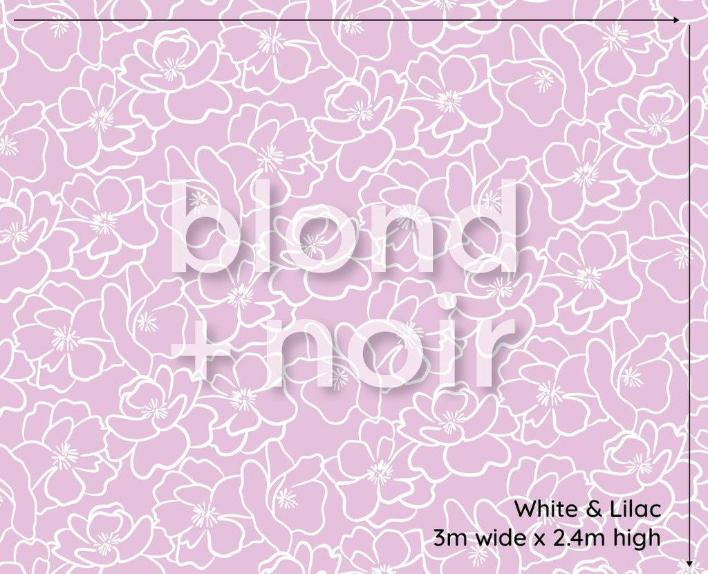 Bloom | Peony Full & Half Wall Wallpaper Wallpaper Blond + Noir 