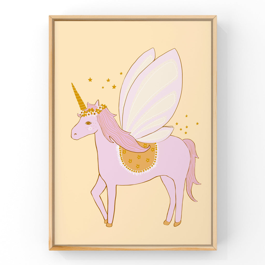 Blossom the Unicorn (Lilac) by Little Peach & Pip | Art Print Art Prints Little Peach + Pip 