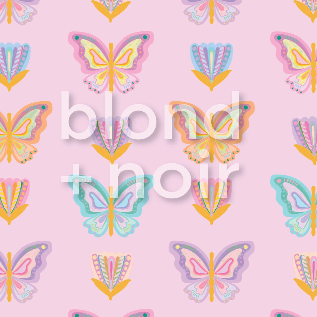 Butterfly & Flowers | Pre-cut Book Covers | Customisable Back to School Supplies Back to school Blond + Noir 