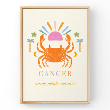 CANCER Pastel Star Sign by Little Peach & Pip | Art Print Art Prints Little Peach + Pip 