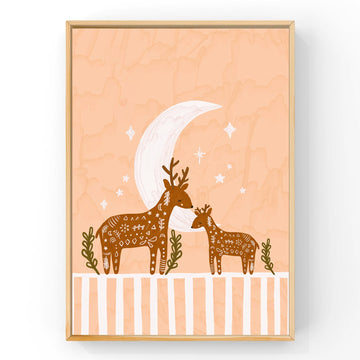 Christmas Reindeer by Little Peach & Pip | Art Print Art Prints Little Peach + Pip 