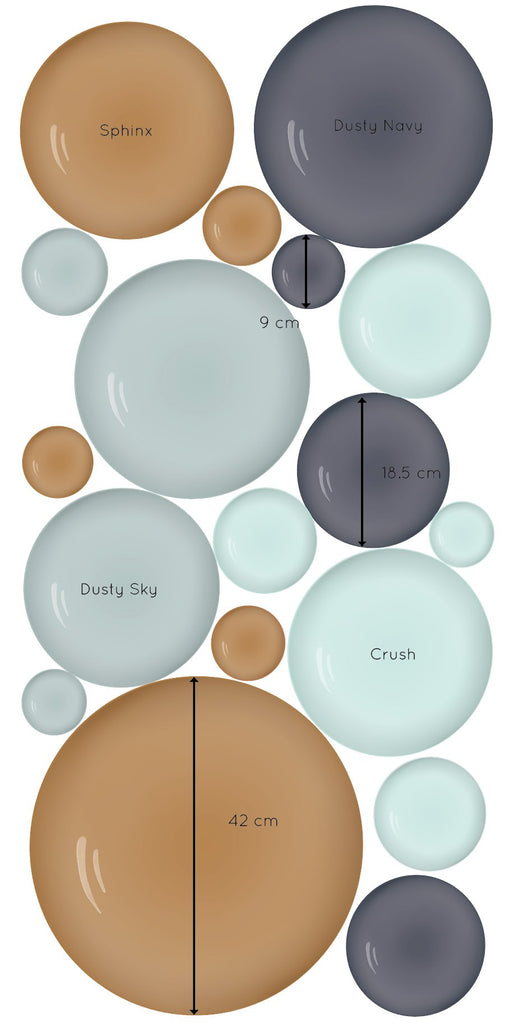 Coloured Bubbles | Wall Decals Wall Decals Blond + Noir 