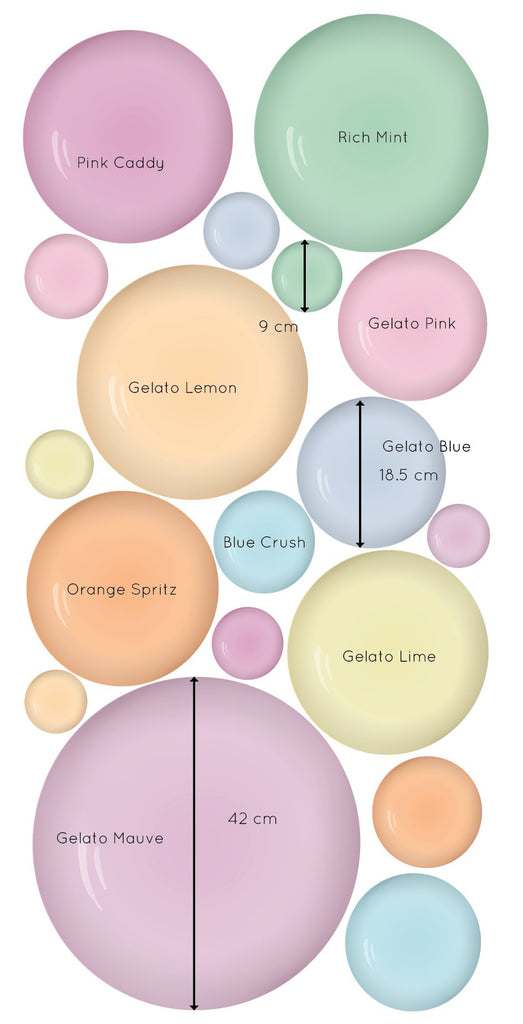 Coloured Bubbles | Wall Decals Wall Decals Blond + Noir 