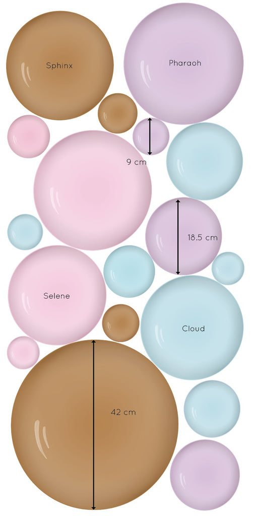 Coloured Bubbles | Wall Decals Wall Decals Blond + Noir 