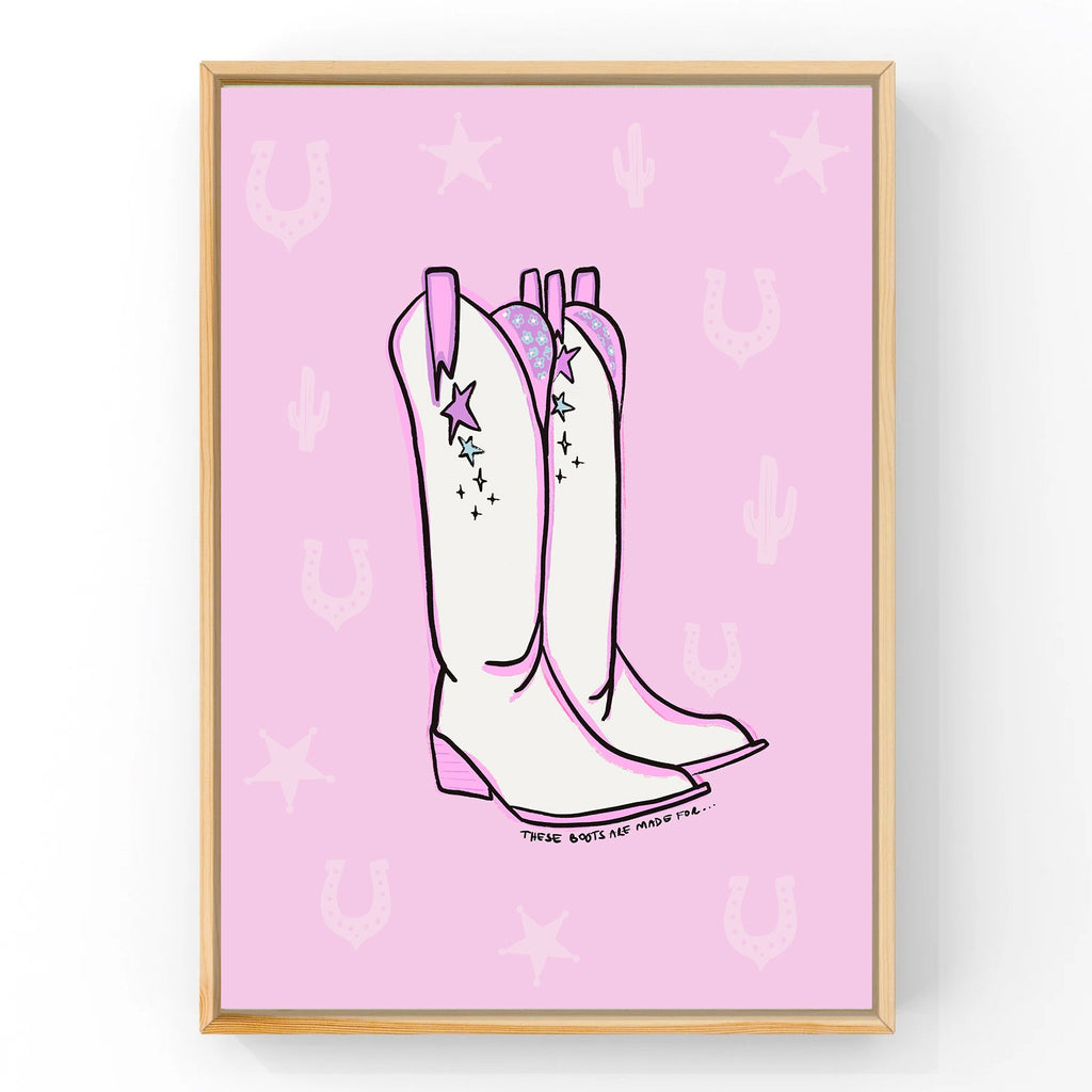 Cowgirl Boots Pink | Art Print Art Prints Blond + Noir 