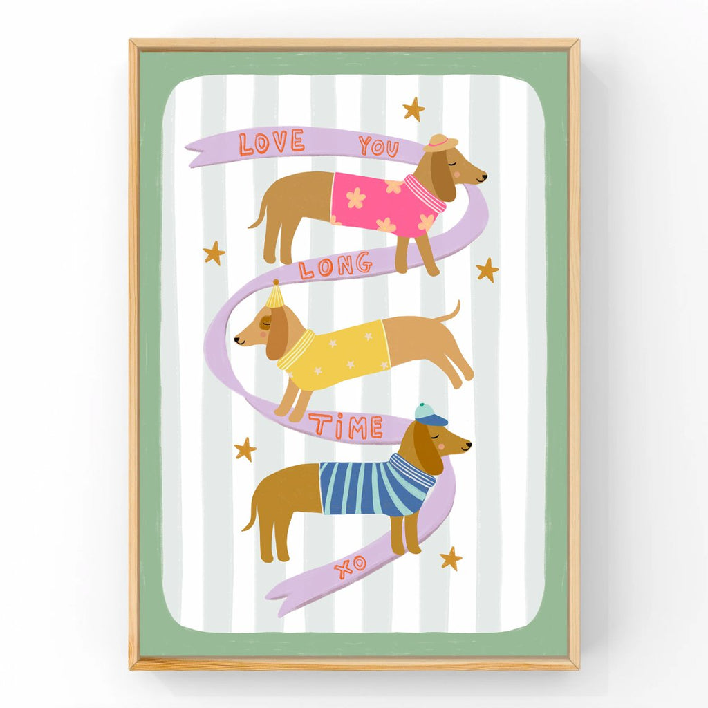Dachshund Pack | Kids Decor | Art Print Art Prints Little Peach + Pip 
