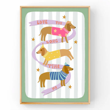 Dachshund Pack | Kids Decor | Art Print Art Prints Little Peach + Pip 