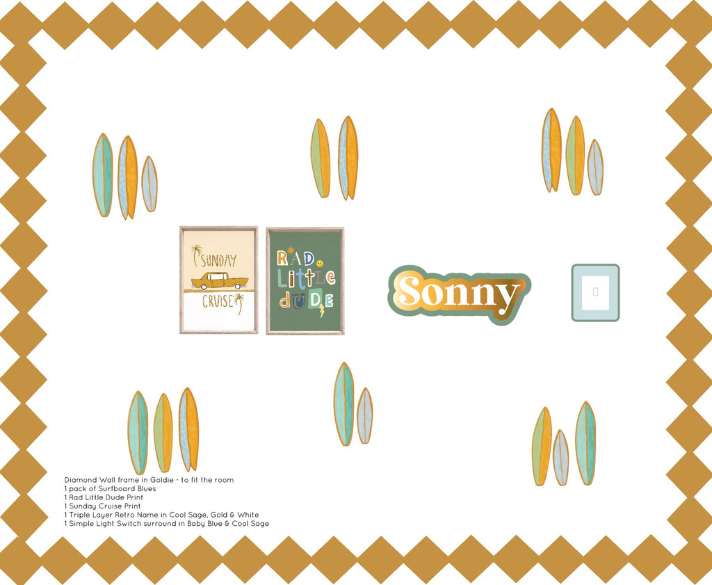 Diamond Wall Frame | Wall Decals Wall Decals Blond + Noir 