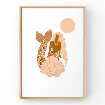Dusty Rose Mermaid by Little Peach & Pip | Art Print Art Prints Little Peach + Pip 