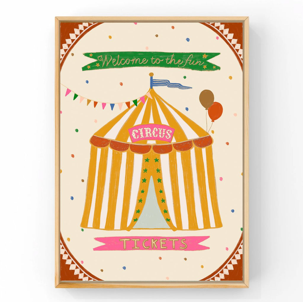Electric Circus Big Top - Welcome to the FUN | Kids Decor | Art Print Art Prints Little Peach + Pip 