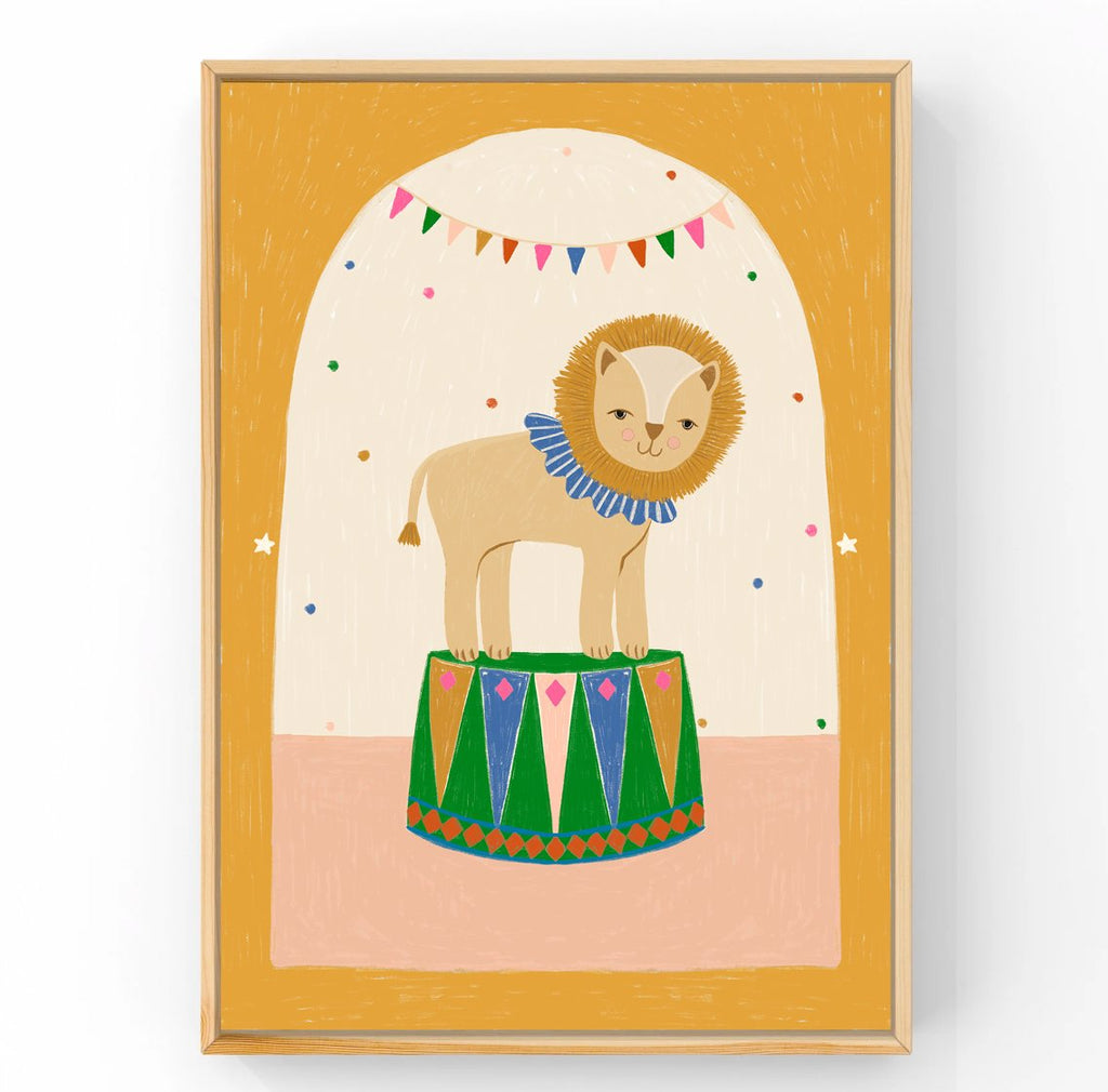 Electric Circus Lion | Kids Decor | Art Print Art Prints Little Peach + Pip 