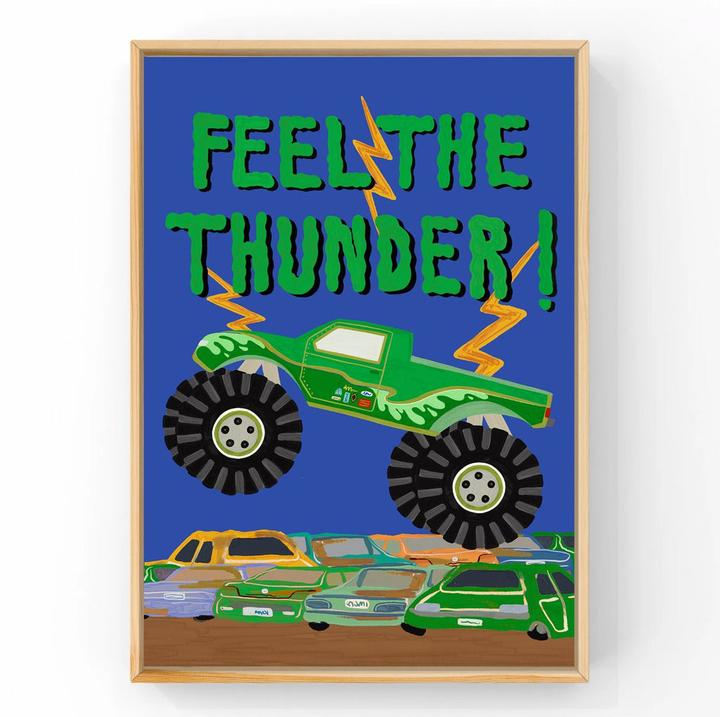 Feel the Thunder! | Big Truck Kids Art Print Art Prints Little Peach + Pip 