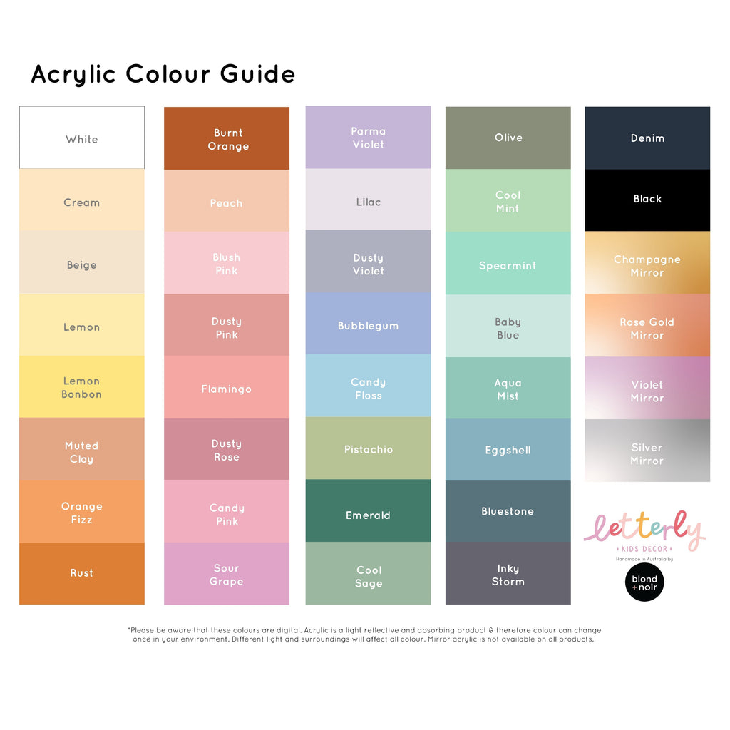 Fluro | First day | Last day | Birthday | Custom Milestone Board Acrylic Name Letterly Australia 