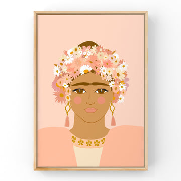 For the love of Frida (Blush) by Little Peach & Pip | Art Print Art Prints Little Peach + Pip 