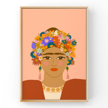 For the love of Frida (Pink) by Little Peach & Pip | Art Print Art Prints Little Peach + Pip 
