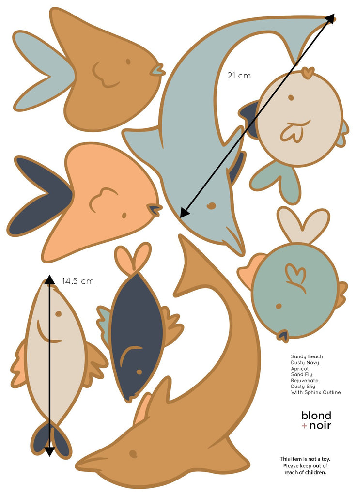Funky Fish | Wall Decals Wall Decals Blond + Noir 