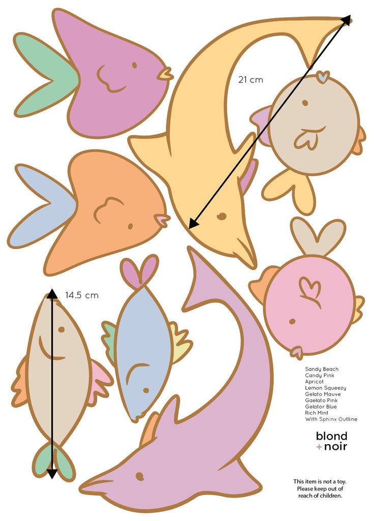 Funky Fish | Wall Decals Wall Decals Blond + Noir 